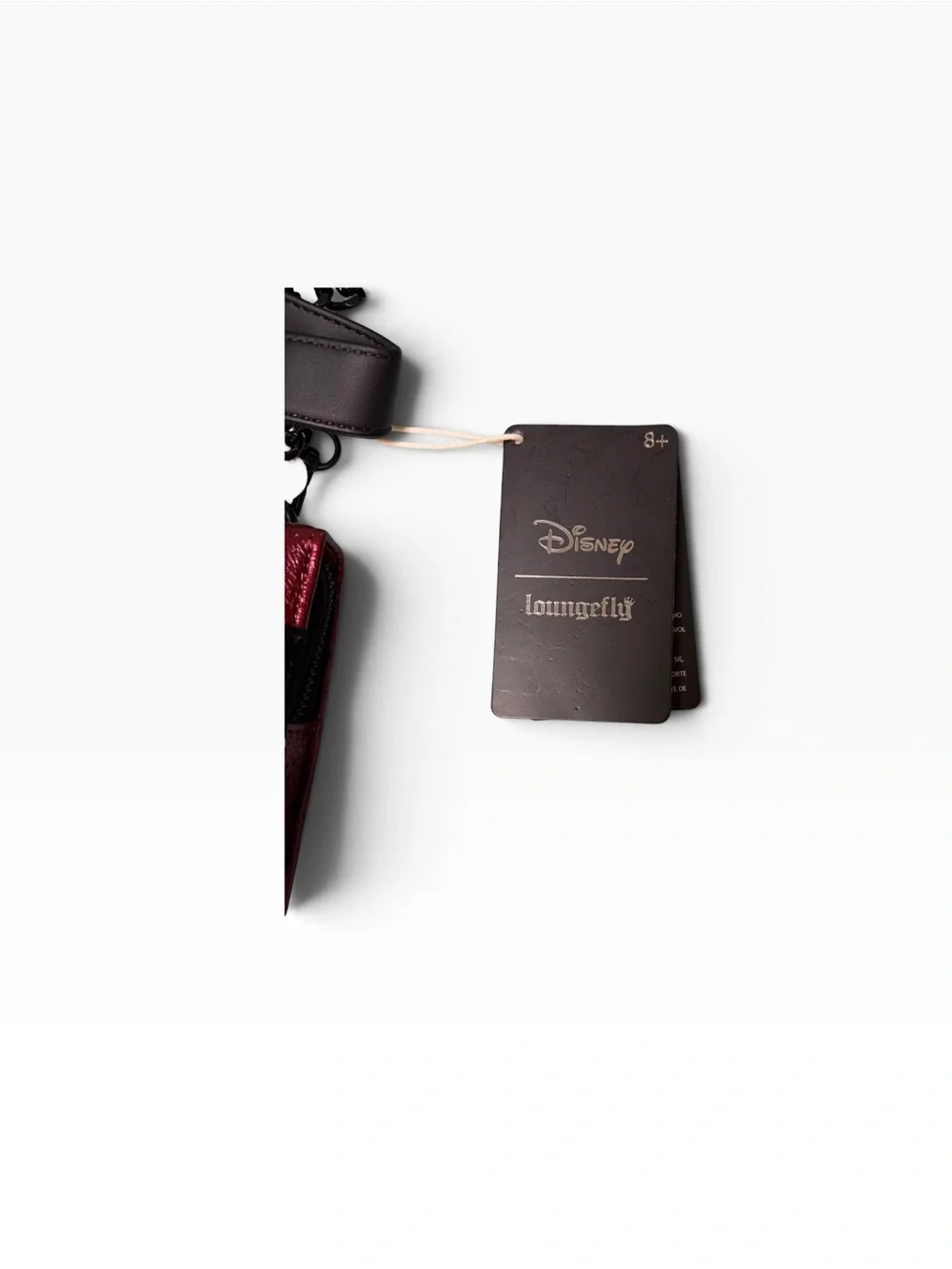 Loungefly Disney Villains Quiet Fandom Embossed Deep Red Crossbody Clutch Velvet